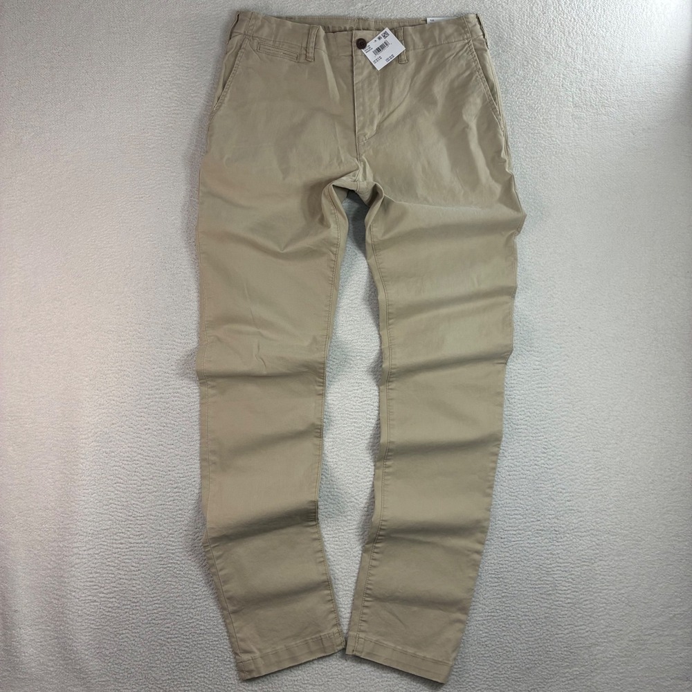 American‎ Eagle Slim Lived In Khaki Chino Pants Men 32x36 Tan Flex Preppy NWT